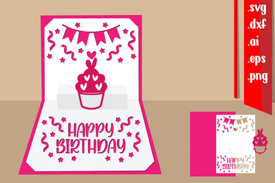 Happy Birthday Pop-Up Card 3D Paper zafrans studio 