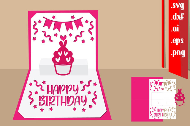 Happy Birthday Pop-Up Card 3D Paper zafrans studio 