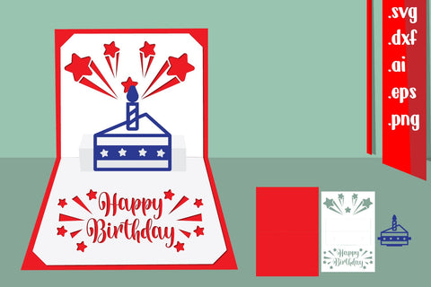Happy Birthday Pop-Up Card SVG zafrans studio 