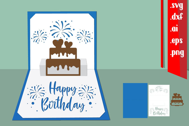 Happy Birthday Pop-Up Card SVG zafrans studio 