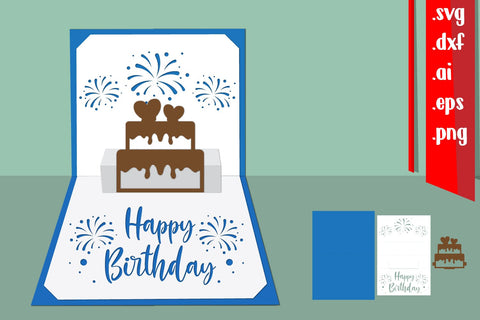 Happy Birthday Pop-Up Card SVG zafrans studio 