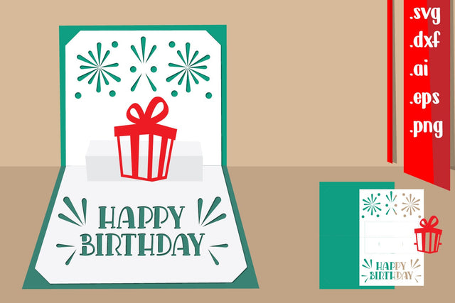 Happy Birthday Pop-Up Card SVG zafrans studio 