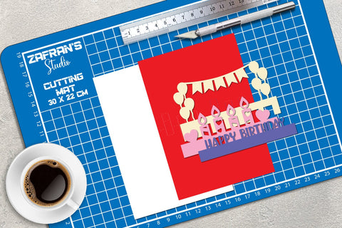 Happy Birthday Popup Card DIY SVG zafrans studio 