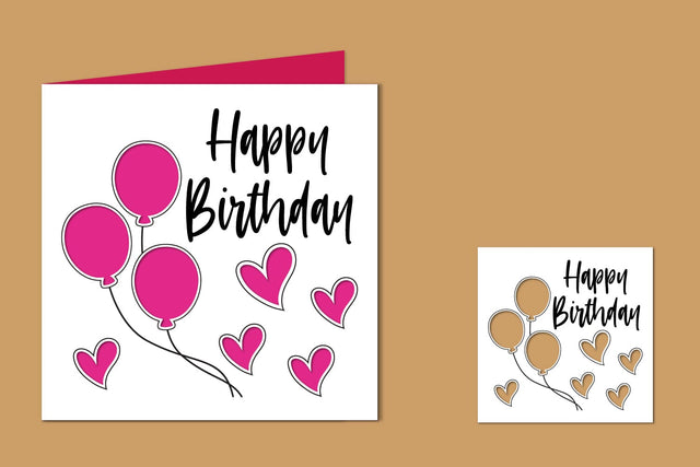 Happy Birthday Print and Cut Card SVG zafrans studio 