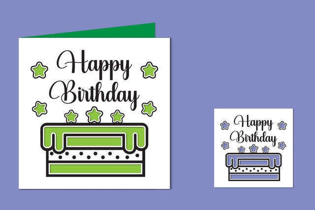 Happy Birthday Print and Cut Card SVG zafrans studio 