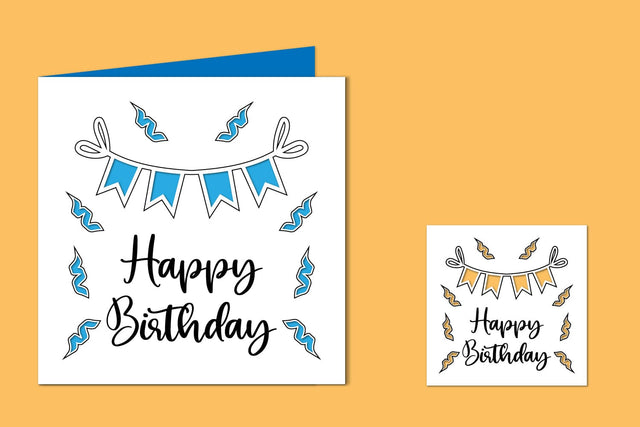 Happy Birthday Print and Cut Card SVG zafrans studio 
