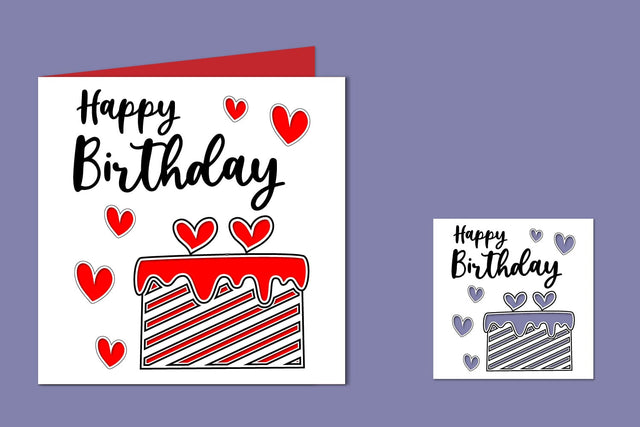 Happy Birthday Print and Cut Card SVG zafrans studio 