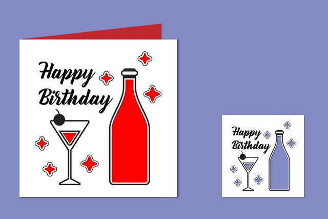Happy Birthday Print and Cut Card SVG zafrans studio 