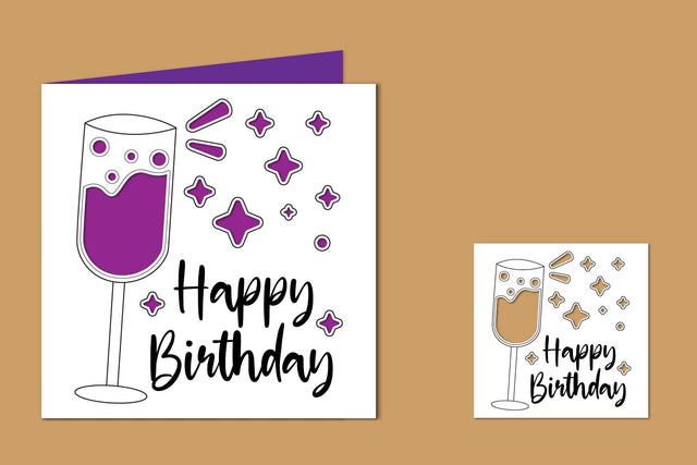 Happy Birthday Print and Cut Card SVG zafrans studio 