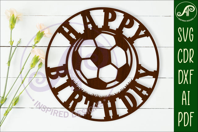 Happy birthday soccer/ football wall sign SVG APInspireddesigns 