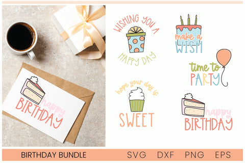Happy Birthday SVG Bundle, Cute Birthday Phrases SVG Designing Digitals 