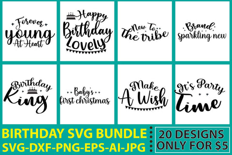 Happy Birthday SVG Bundle SVG Syaman 