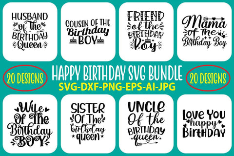 Happy Birthday SVG Bundle SVG Syaman 