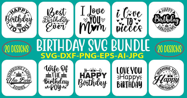 Happy Birthday SVG Bundle SVG Syaman 