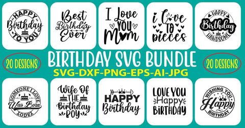Happy Birthday SVG Bundle SVG Syaman 