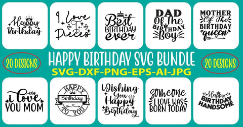 Happy Birthday SVG Bundle SVG Syaman 