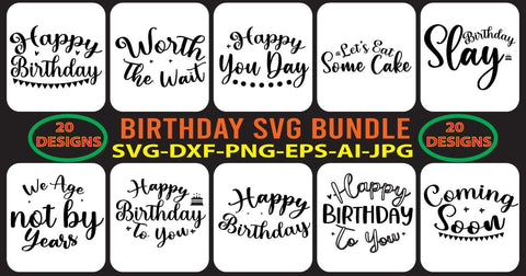 Happy Birthday SVG Bundle SVG Syaman 