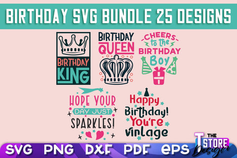 Happy Birthday SVG | T-Shirt SVG Design | B-Day SVG Print | SVG Files SVG The T Store Design 