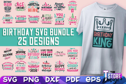 Happy Birthday SVG | T-Shirt SVG Design | B-Day SVG Print | SVG Files SVG The T Store Design 