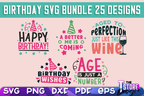 Happy Birthday SVG | T-Shirt SVG Design | B-Day SVG Print | SVG Files SVG The T Store Design 