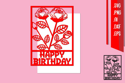 Happy Birthday Template, Birthday Card, Birthday Papercut SVG zafrans studio 