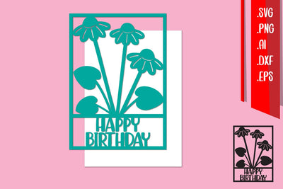 Happy Birthday Template, Birthday Paper cut, Birthday Card SVG zafrans studio 