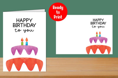 Happy Birthday to you Watercolor Printable Card SVG zafrans studio 