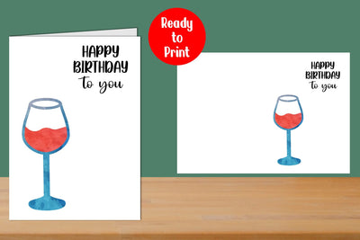 Happy Birthday to you Watercolor Printable Card SVG zafrans studio 