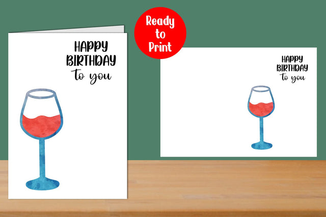 Happy Birthday to you Watercolor Printable Card SVG zafrans studio 