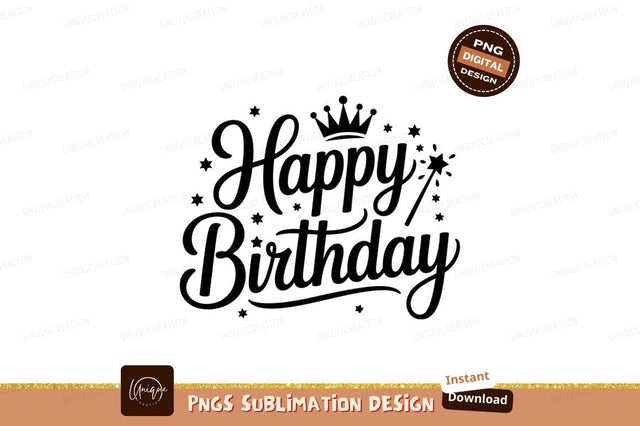 Happy Birthday Typography Vector Sublimation Png Sublimation Designangry 