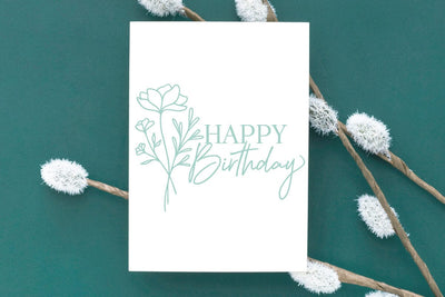 Happy Birthday with Flowers SVG RFCreative 