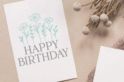 Happy Birthday with Wildflowers SVG RFCreative 