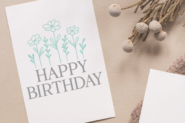 Happy Birthday with Wildflowers SVG RFCreative 