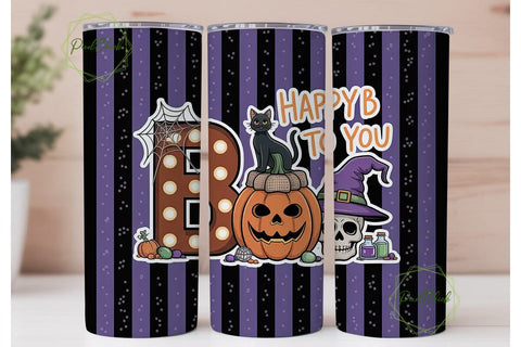 Happy Boo Halloween 20oz Tumbler Wrap Sublimation PixelChick 