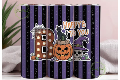Happy Boo Halloween 20oz Tumbler Wrap Sublimation PixelChick 
