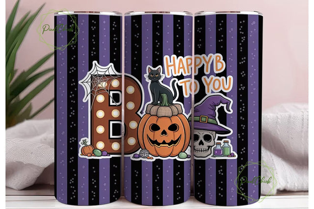 Happy Boo Halloween 20oz Tumbler Wrap Sublimation PixelChick 