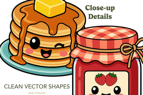 Happy Breakfast Clipart SVG PNG SVG Patty Young Creative 