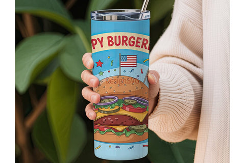 Happy Burgerday 20oz Tumbler Wrap Sublimation DesignSVG 