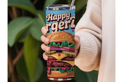 Happy Burgerday 20oz Tumbler Wrap Sublimation DesignSVG 