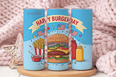 Happy Burgerday 20oz Tumbler Wrap Sublimation DesignSVG 