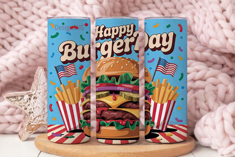Happy Burgerday 20oz Tumbler Wrap Sublimation DesignSVG 