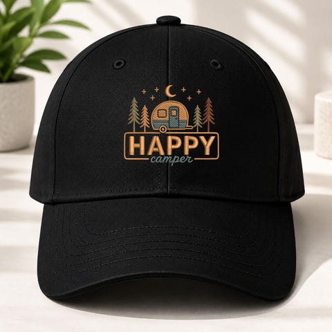 Happy Camper Machine Embroidery Design Camping Trailer Forest Embroidery File Embroidery/Applique DESIGNS PatternFeed8 