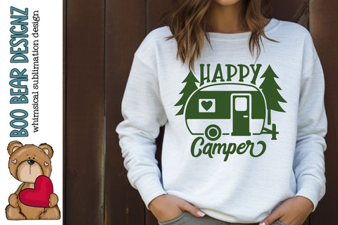 Happy Camper Svg SVG Boo Bear Designz 