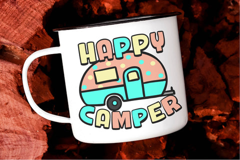 Happy Camper SVG | Trailer Cut File SVG Silhouette School Blog Design Shop 