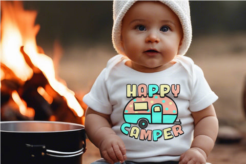 Happy Camper SVG | Trailer Cut File SVG Silhouette School Blog Design Shop 