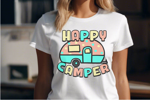 Happy Camper SVG | Trailer Cut File SVG Silhouette School Blog Design Shop 