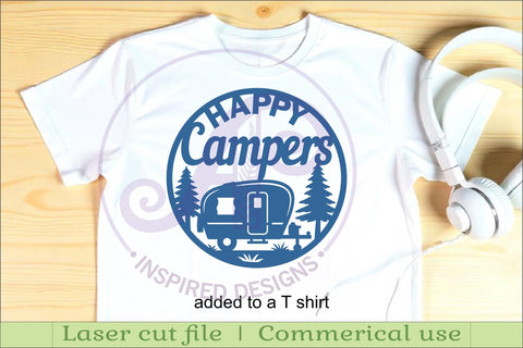 Happy Campers Caravan wall sign, camper home decor SVG APInspireddesigns 