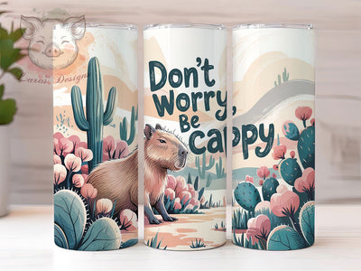 Happy Cappy Funny Capybara Tumbler, Funny Animal Cup, Positive Quote Gift, Cute Rodent Tumbler, Animal Pun Design, Happy Cappy Gift, Motivational Cup Sublimation Lara' s Designs 