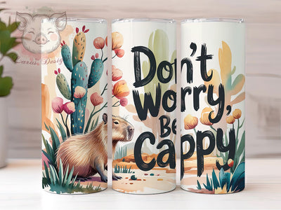 Happy Cappy Funny Capybara Tumbler, Funny Animal Cup, Positive Quote Gift, Cute Rodent Tumbler, Animal Pun Design, Happy Cappy Gift, Motivational Cup Sublimation Lara' s Designs 