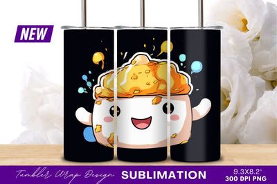 Happy cartoon tumbler character with orange cream Sublimation Regulrcrative 